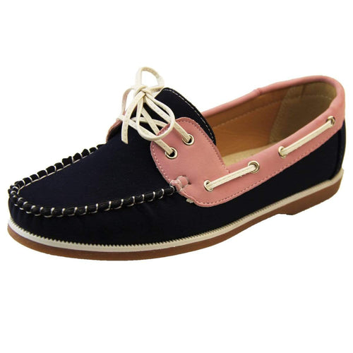 Womens Deck Shoes - Navy & Pink