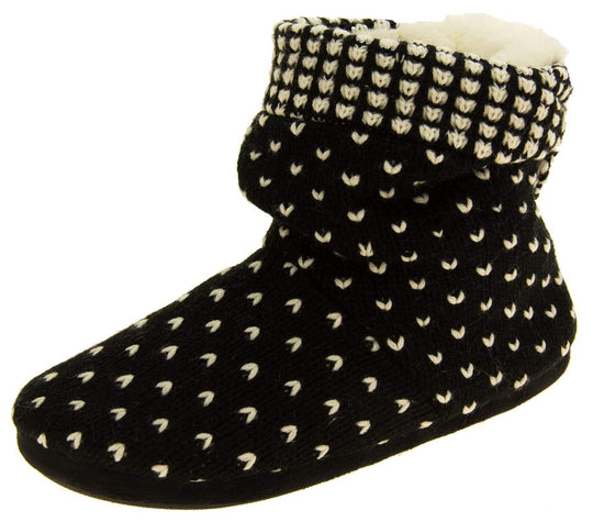 Womens Knitted Boot Slippers