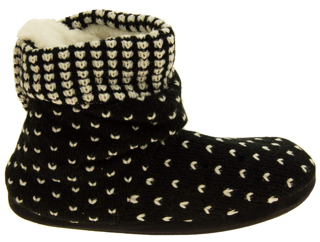Womens Knitted Boot Slippers