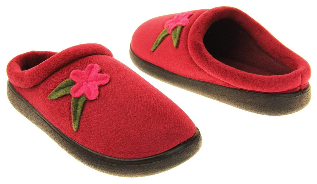 Womens Floral Slippers