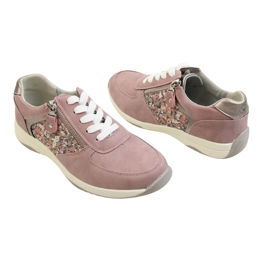 Womens Floral Trainers - Pink