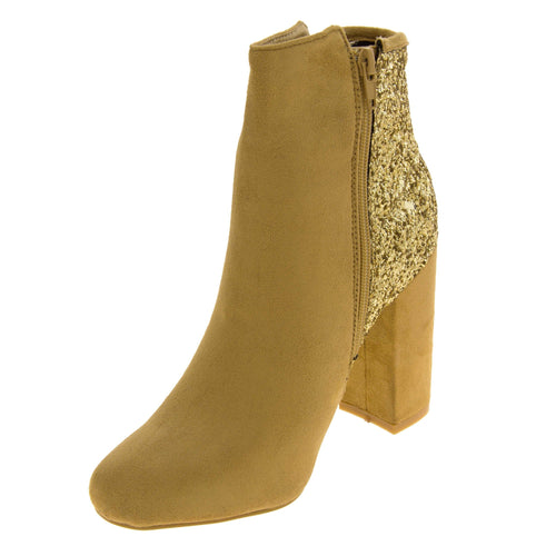 Womens Glitter Ankle Boots
